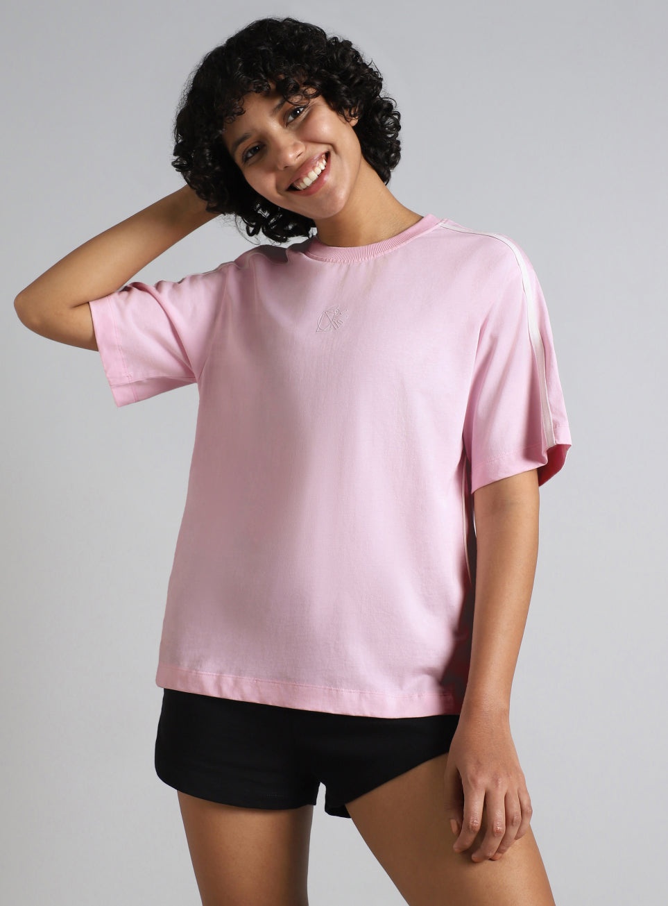 Women's Pink Cult Logomania Print Relaxed Fit T-shirt