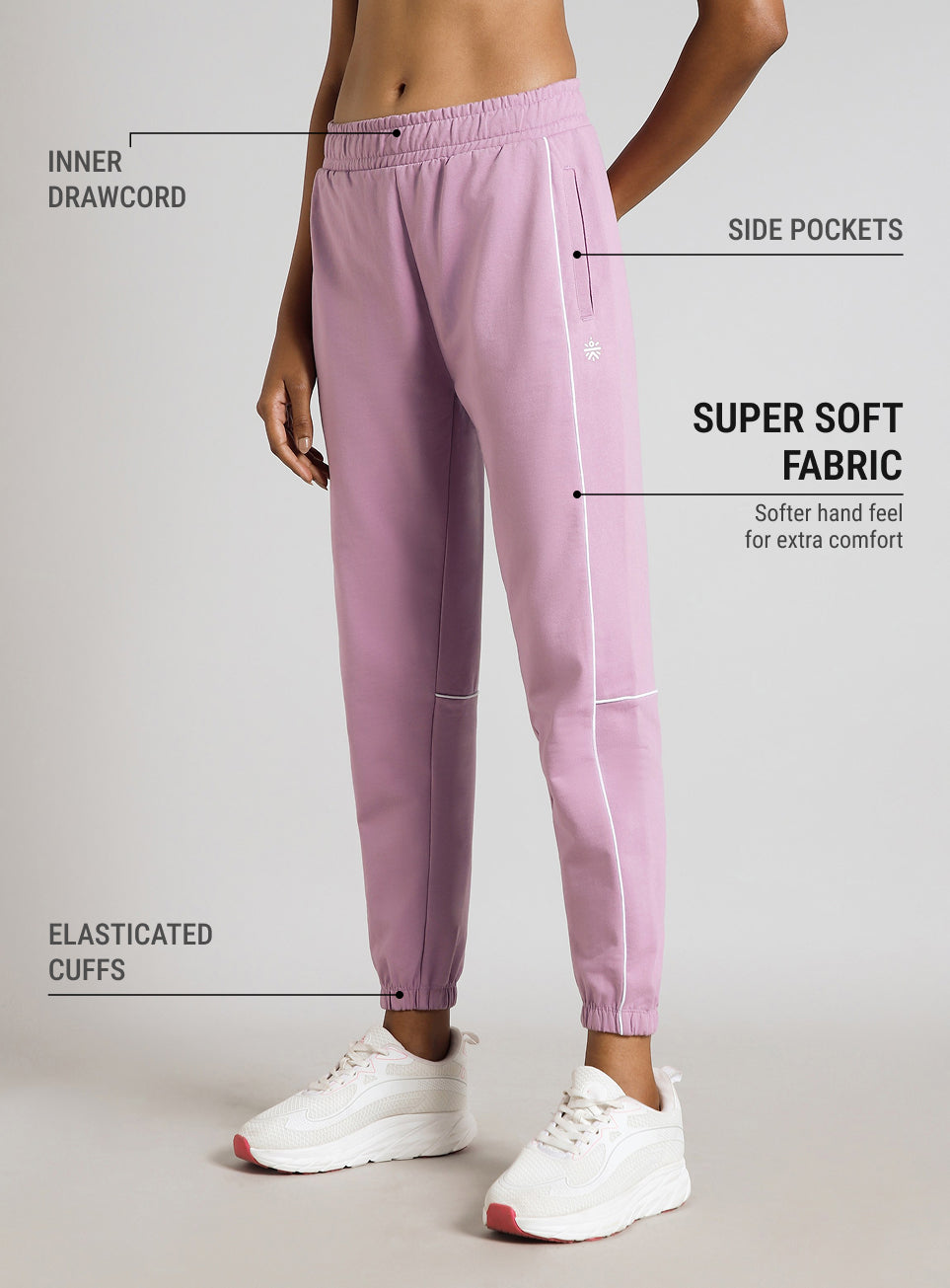 Women's Pink Panel Highlight Joggers