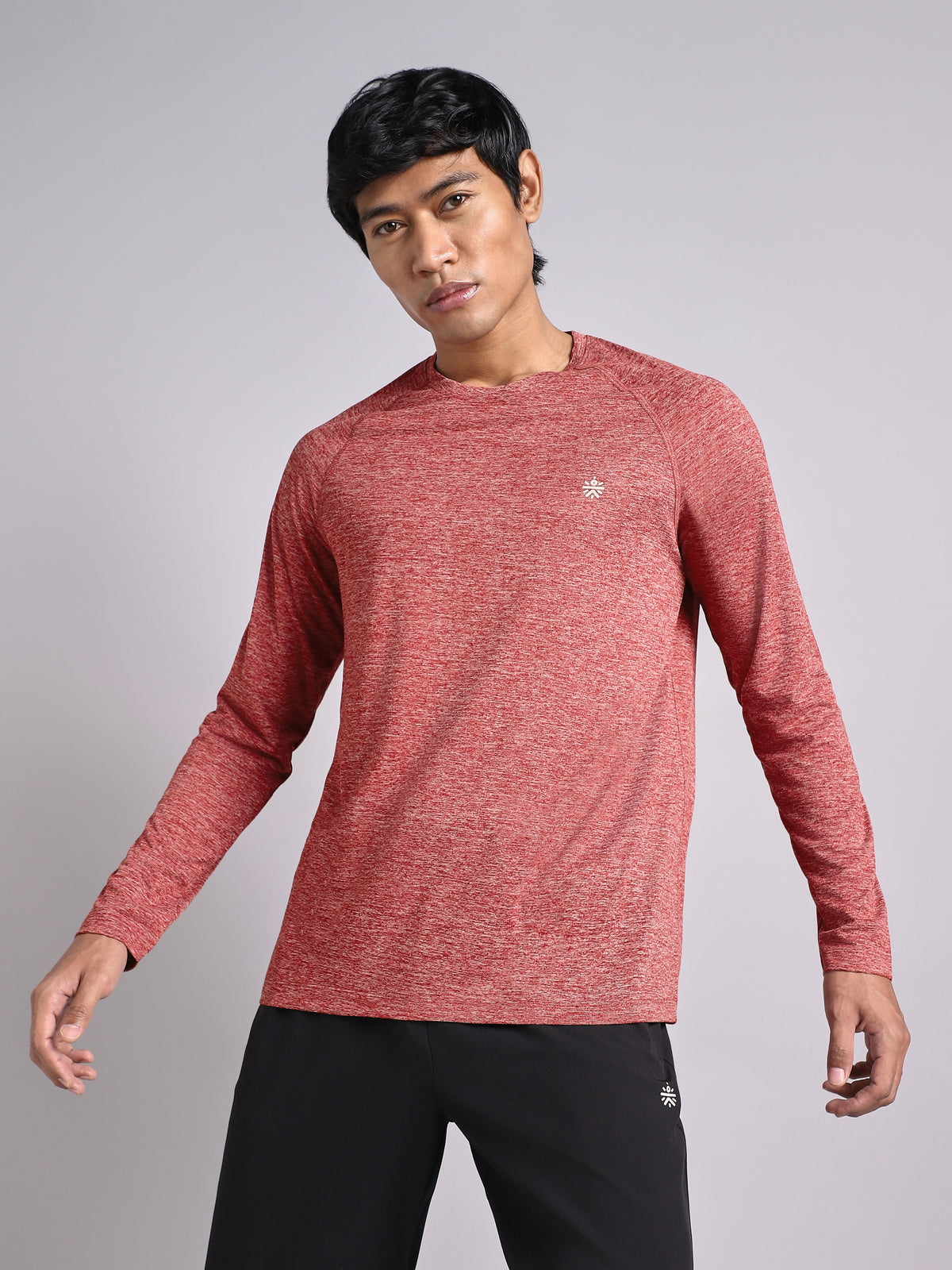 Men's Maroon Active Day COMFORtech Full Sleeve T-Shirt