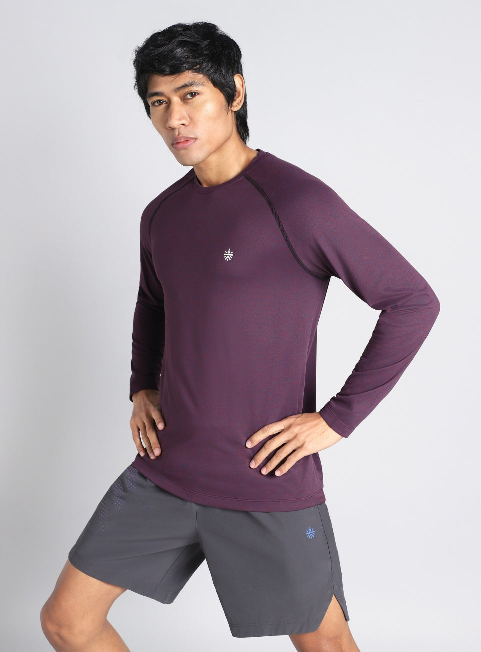 Men's Purple Active Day COMFORtech Full Sleeve T-shirt