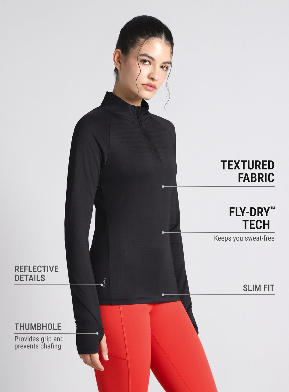 Women's Black After Dark Full Sleeve Running T-shirt