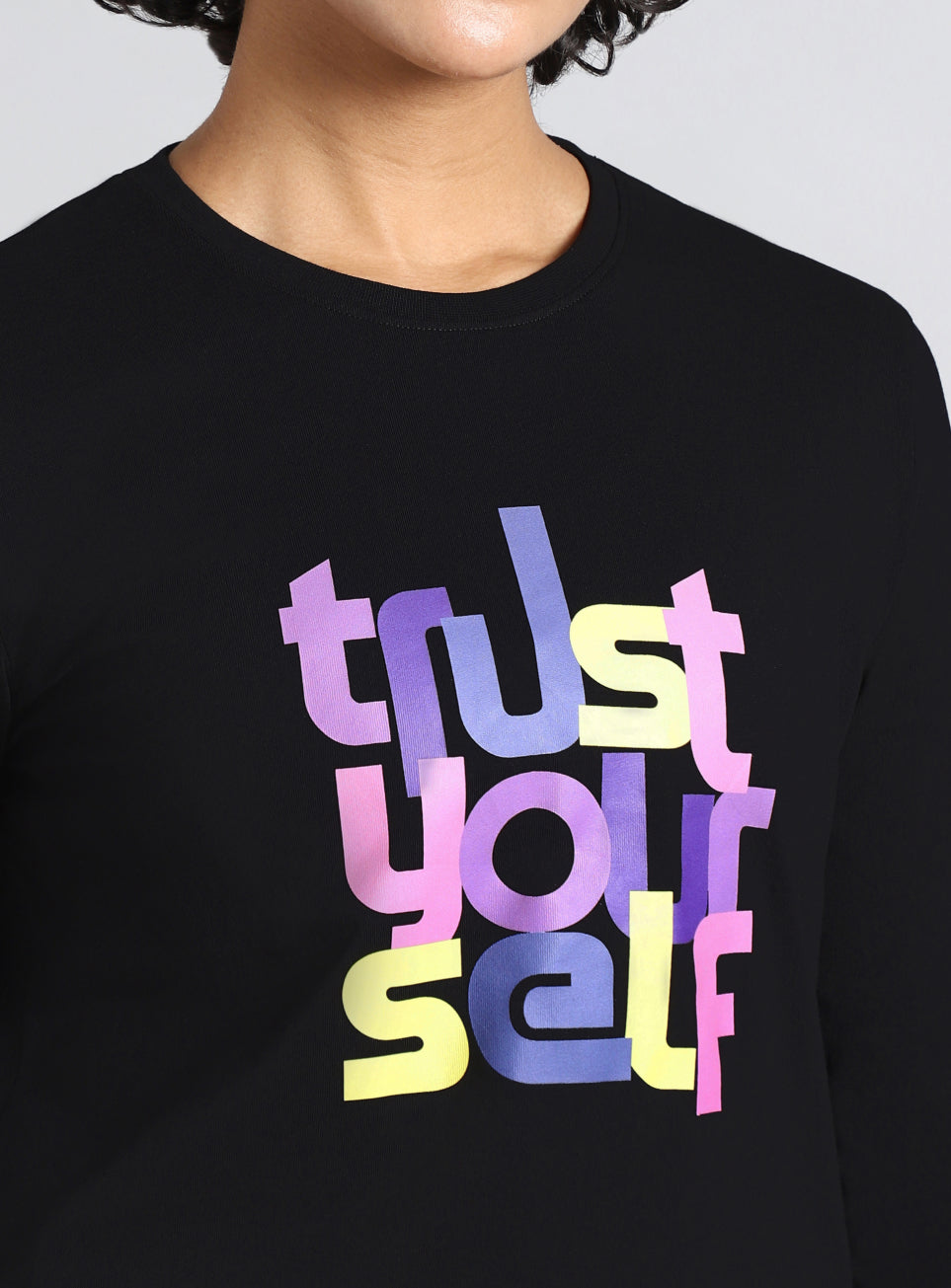 Women's Black Trust Yourself Graphic T-shirt