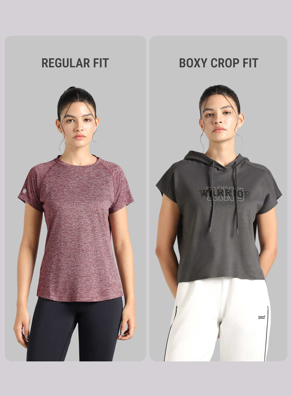 Women's Grey Combat Training Hoodie Boxy Fit T-Shirt