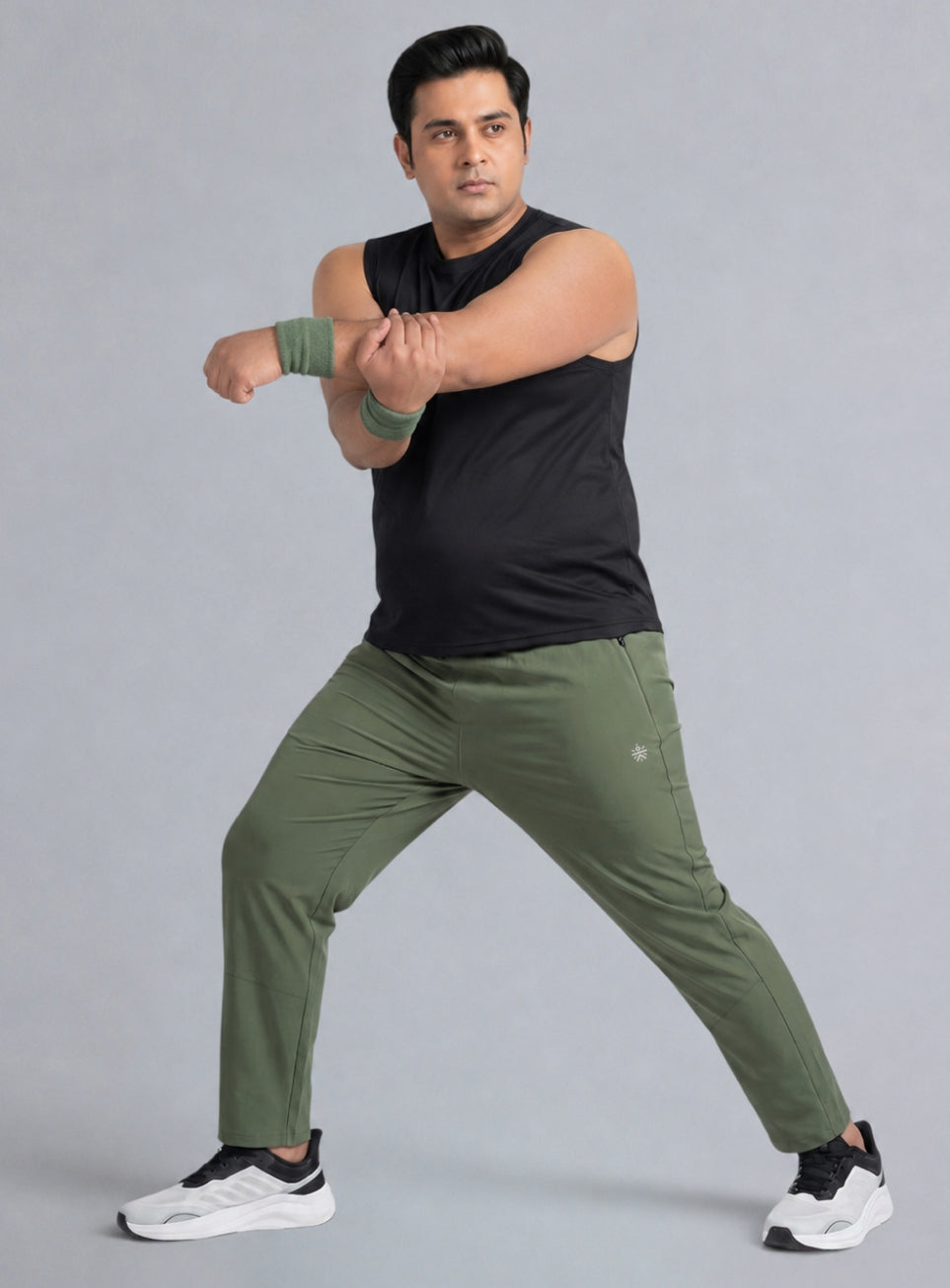 Men's Olive Runner's Essential Plus Size Trackpants