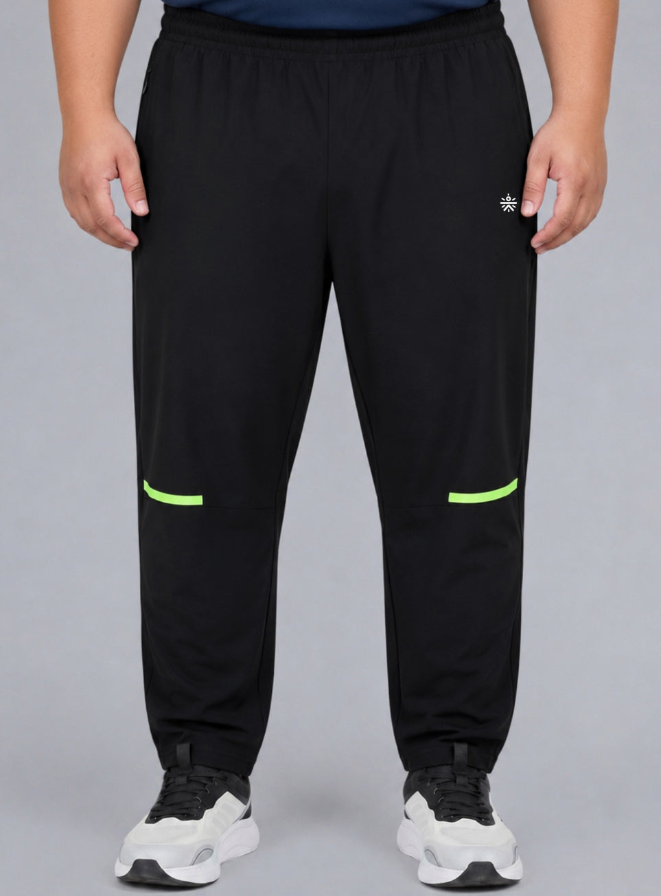 Men's Black High Impact Plus Size Running Trackpants