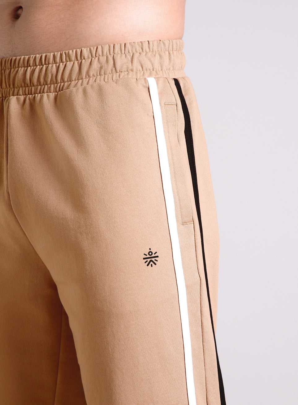 Men's Beige Contrast Playday Trackpants