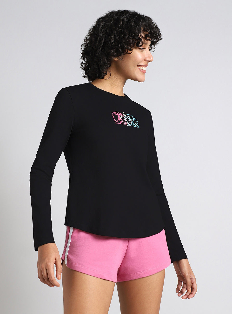 Women's Black Cult Logomanaia Full Sleeve T-shirt