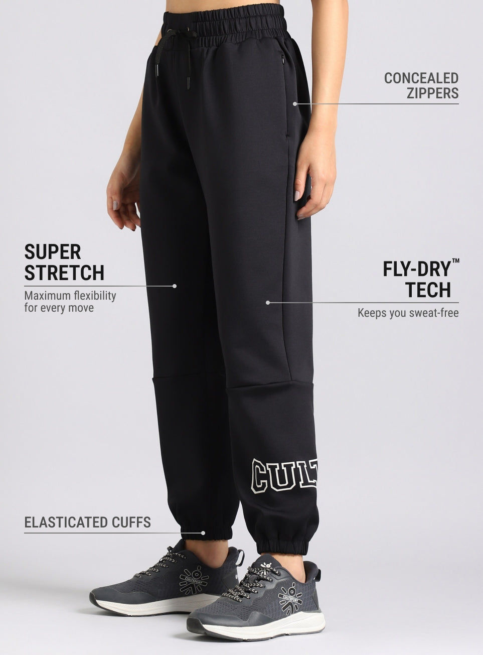 Women's Black Combat Fit Joggers