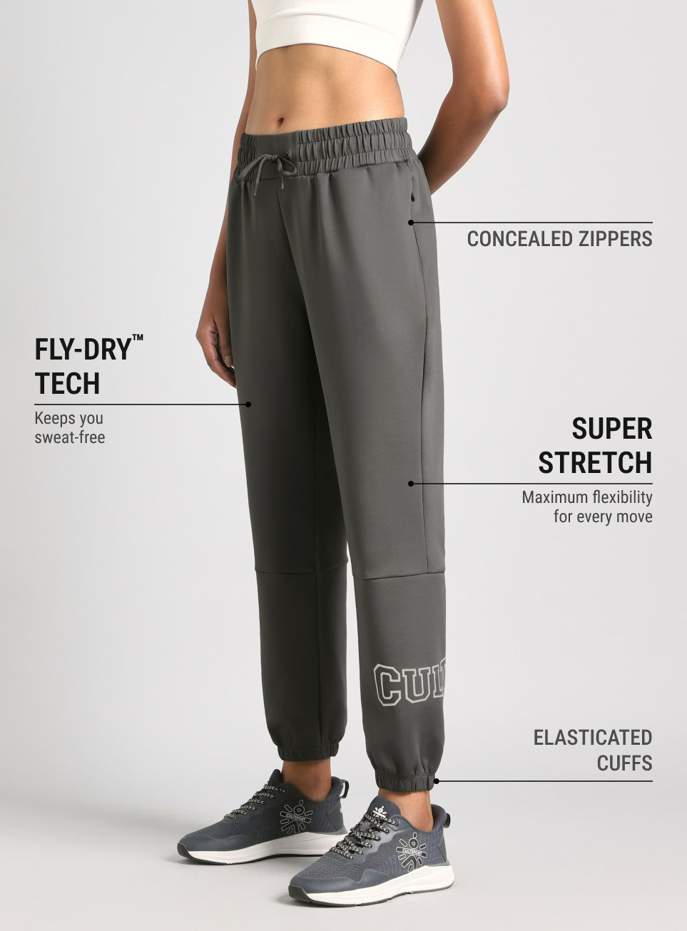 Women's Grey Combat Fit Joggers