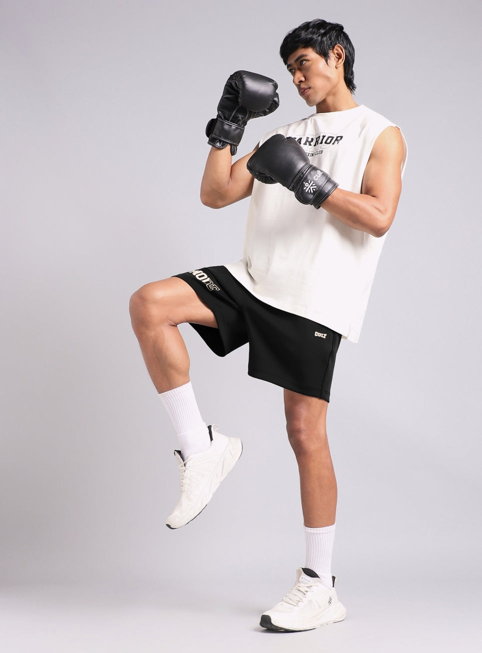 Men's Black Fight Mode Boxing Shorts