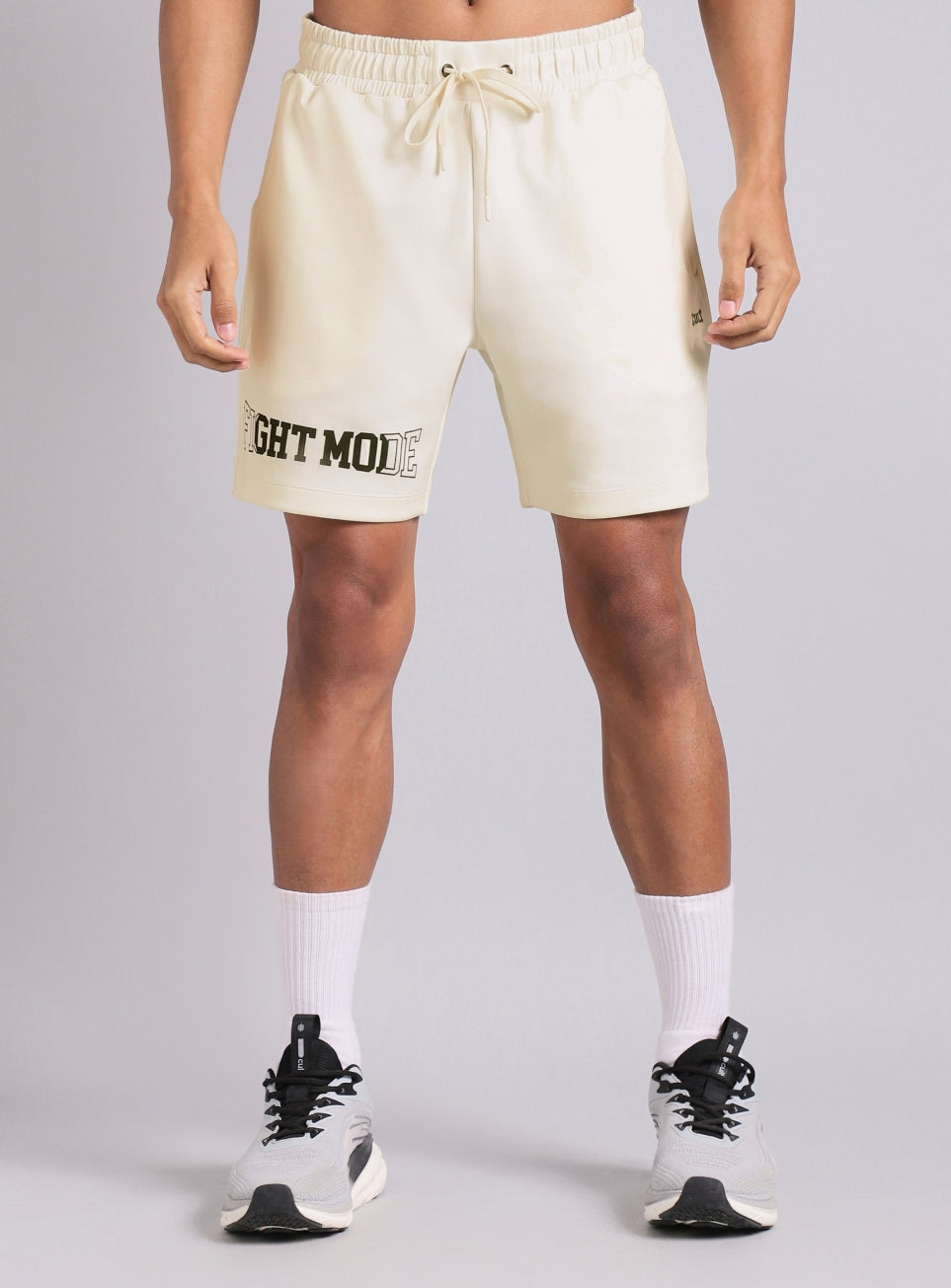 Men's White Fight Mode Boxing Shorts