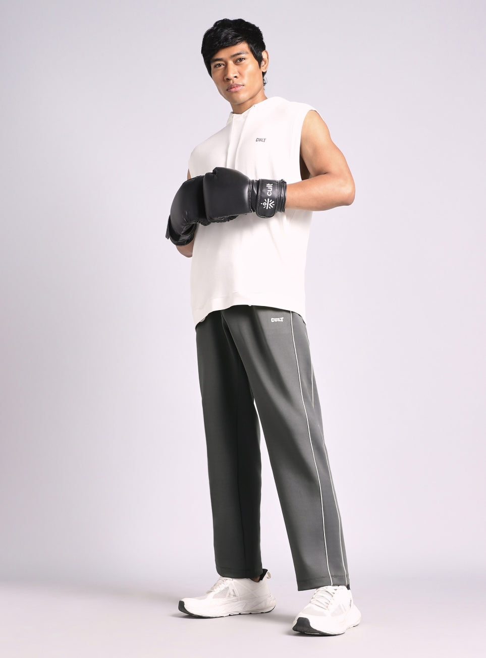 Men's True Dark Grey Combat Straight Fit Trackpants