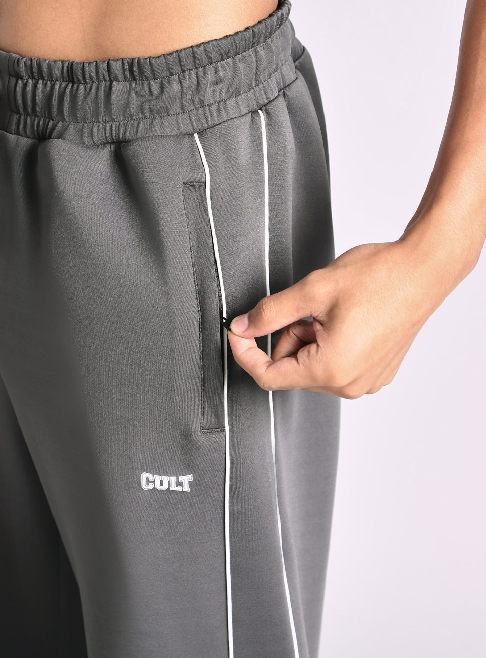 Men's True Dark Grey Combat Straight Fit Trackpants