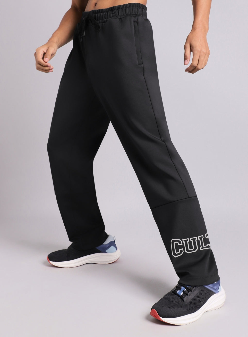 Men's Black Cult Fight Club Straight Fit Trackpants