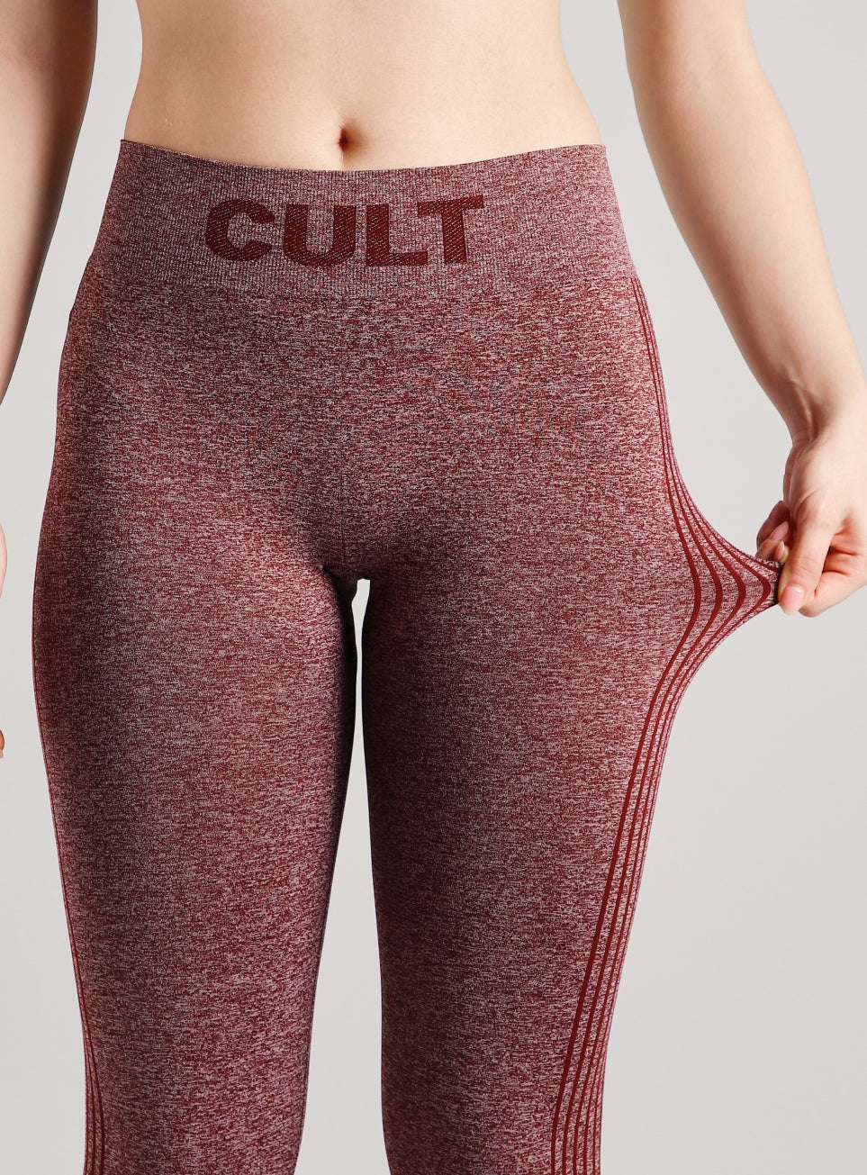Women's Maroon Power Lift Seamless Tights