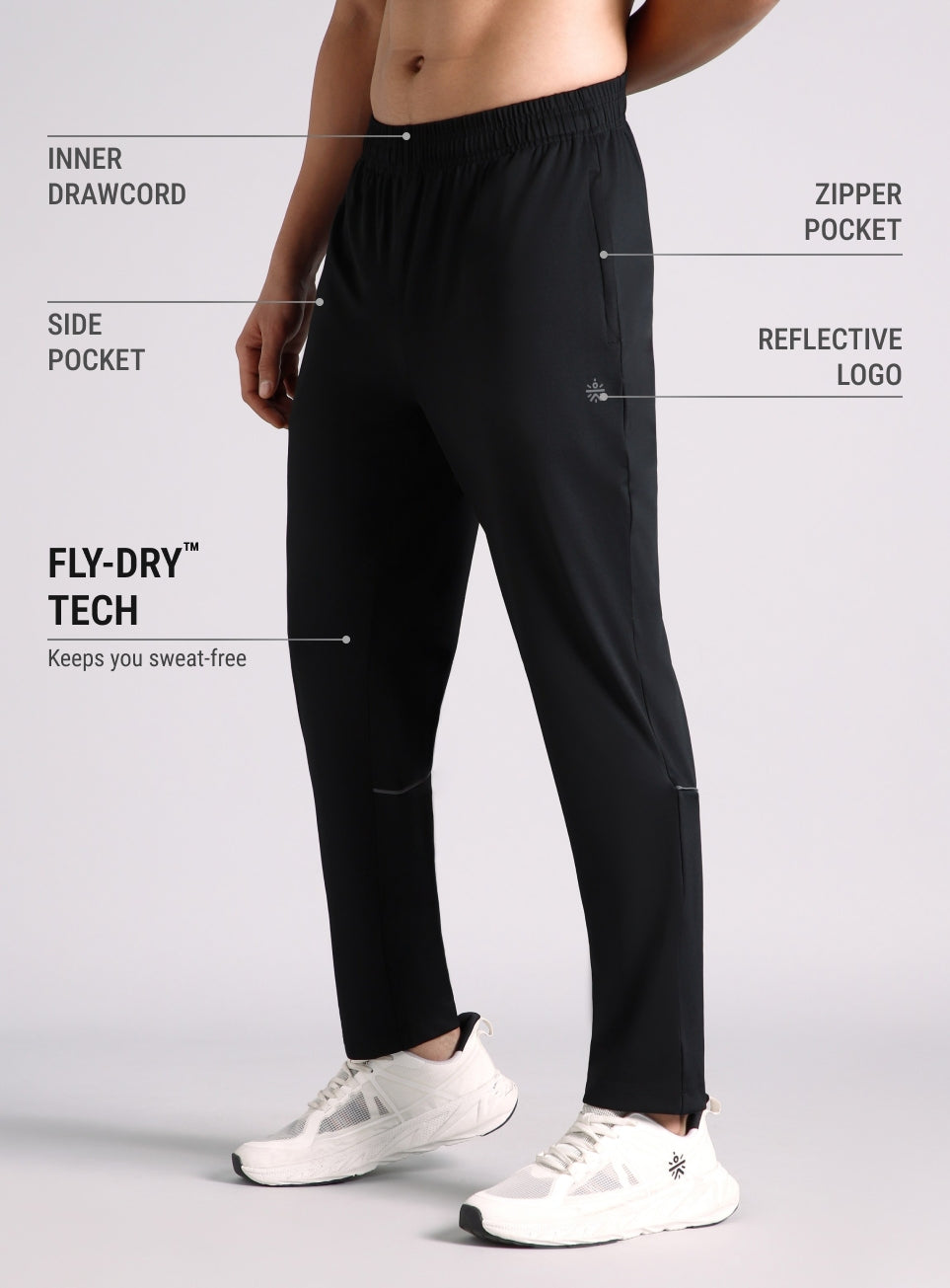Men's Black Dark Series Running Trackpants