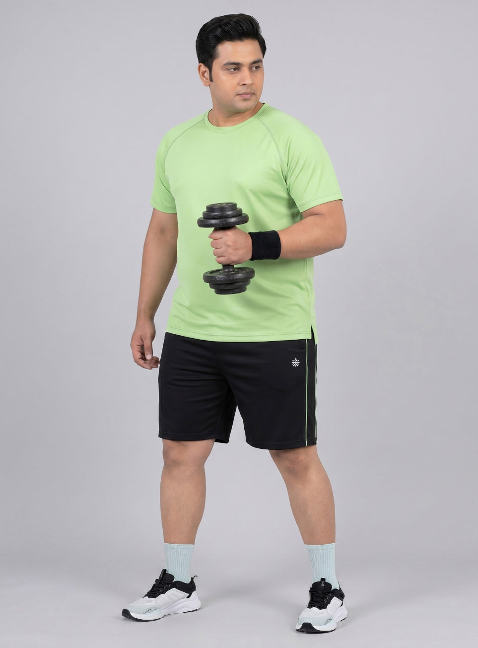 Men's Black Edge Line Training Plus Size Shorts