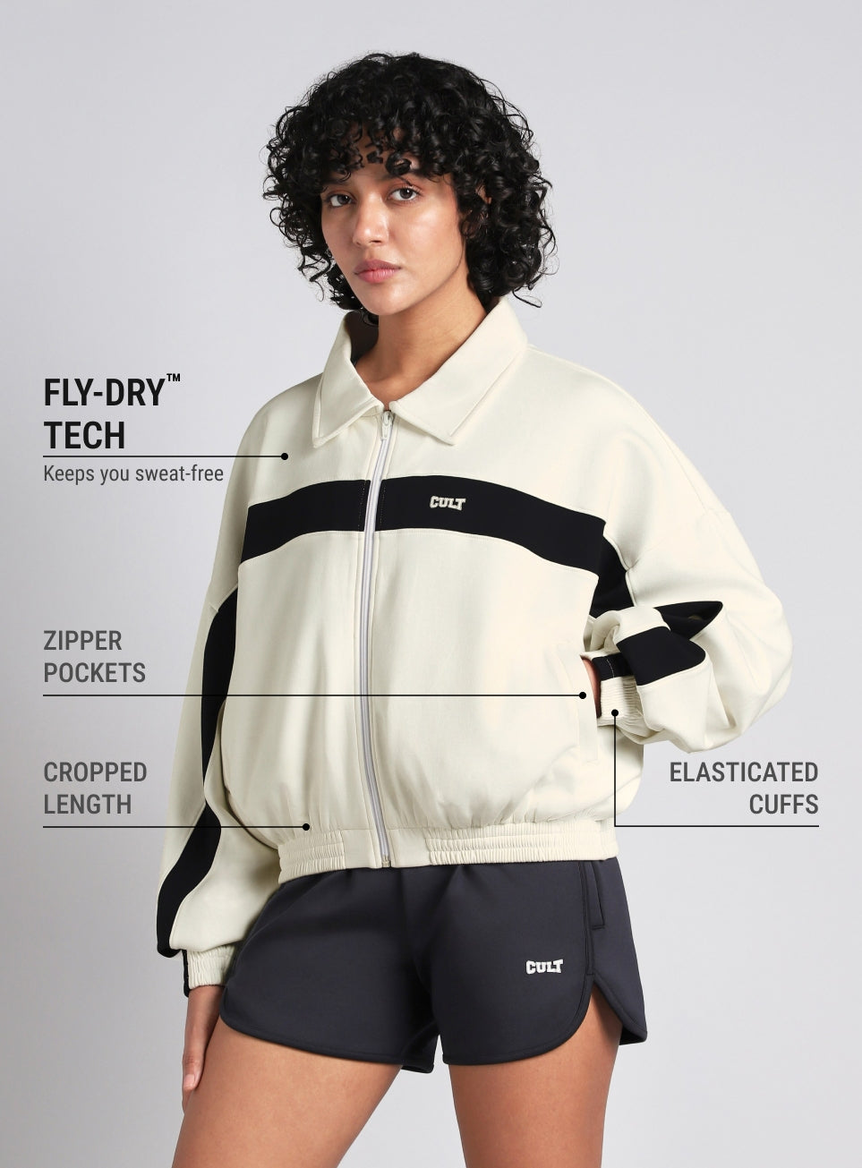 Women's White Train Combat Boxy Fit Jacket