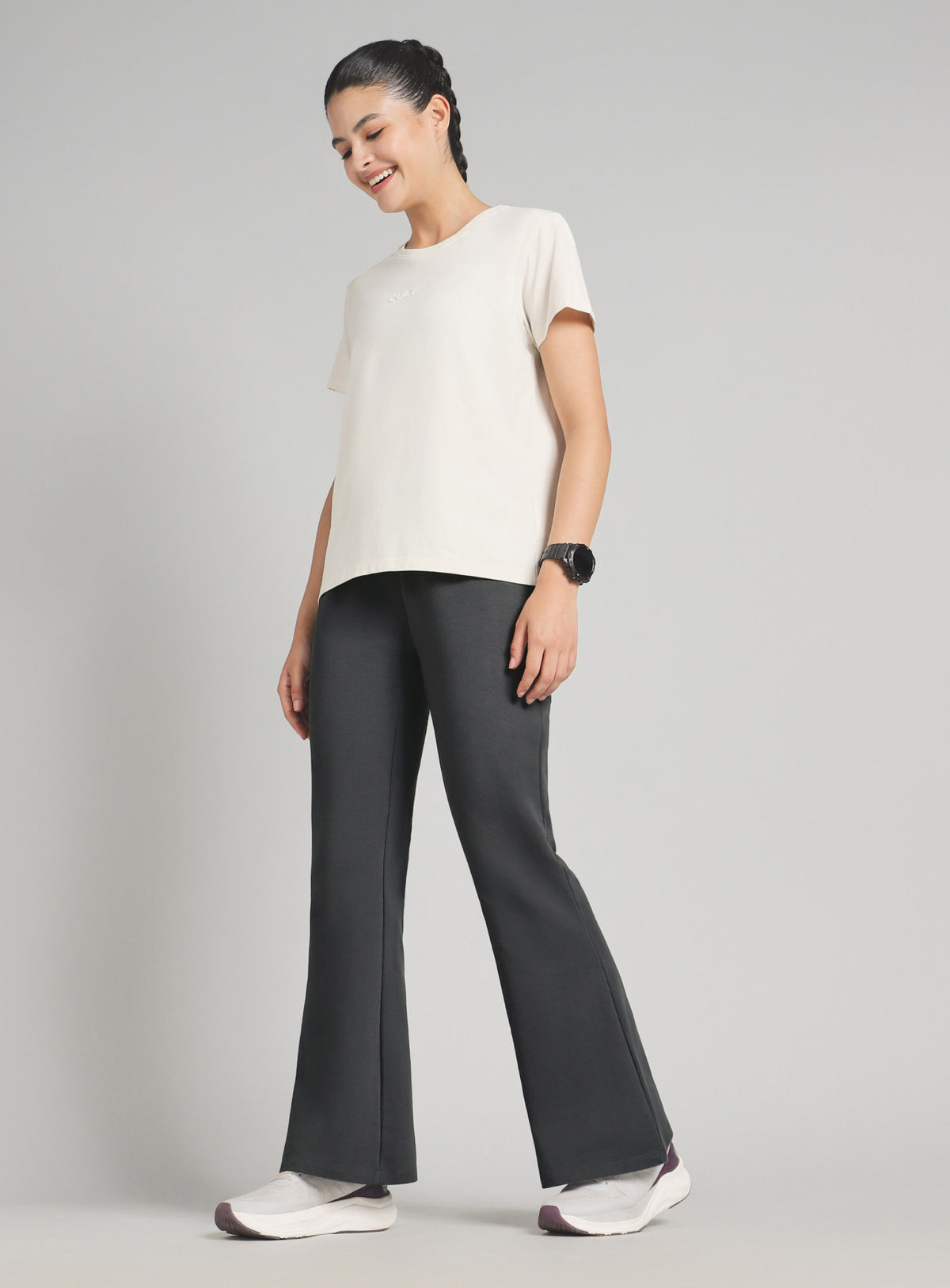 Women's Dark Grey Soft Form Flow Flared Pants