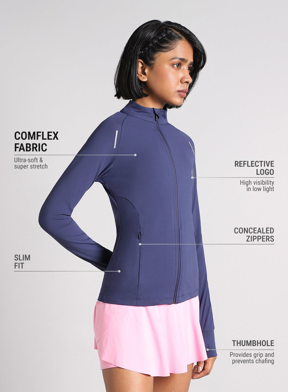 Women's Blue Performance Training Essential Jacket
