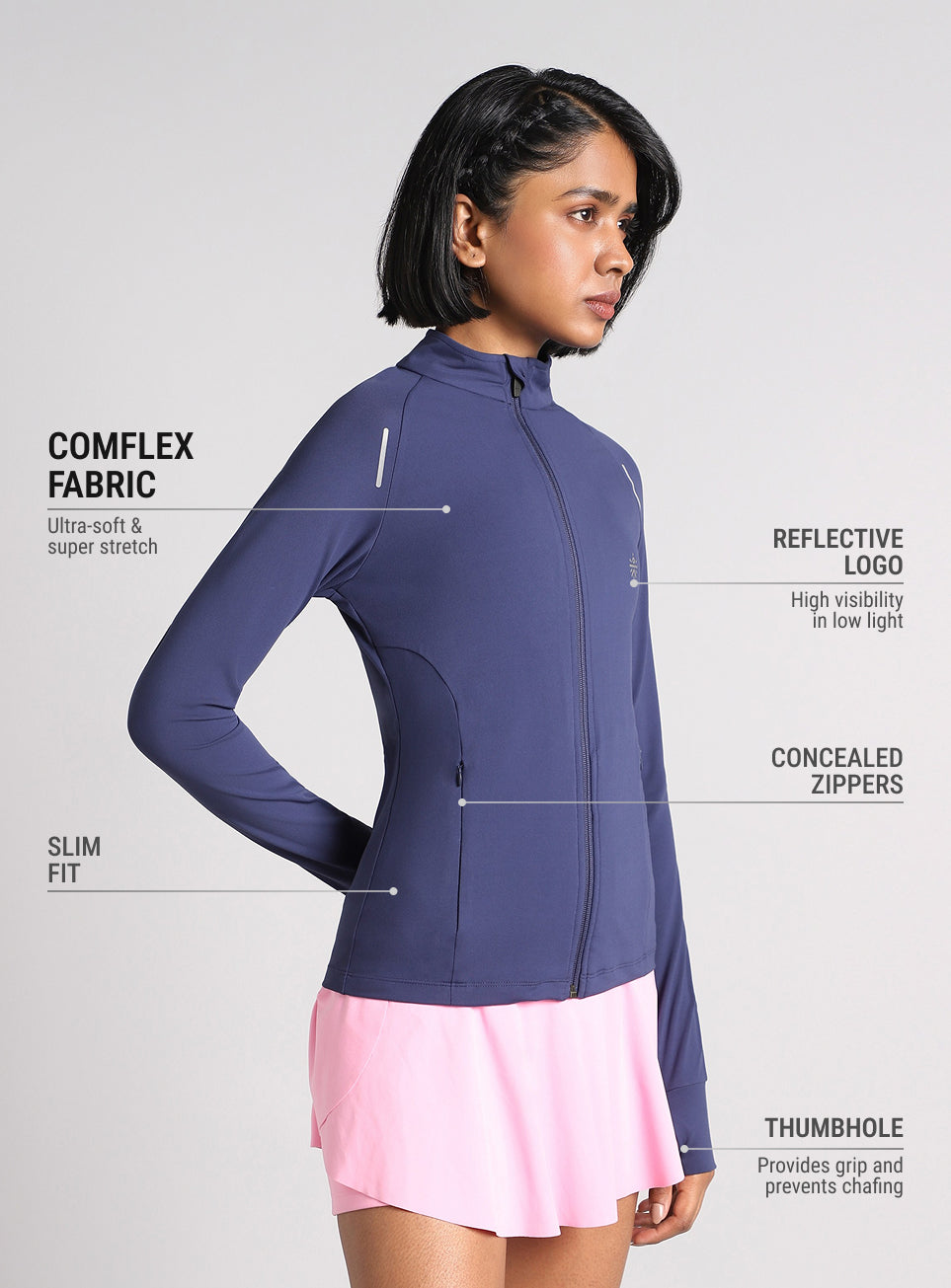 Women's Blue Performance Training Essential Jacket