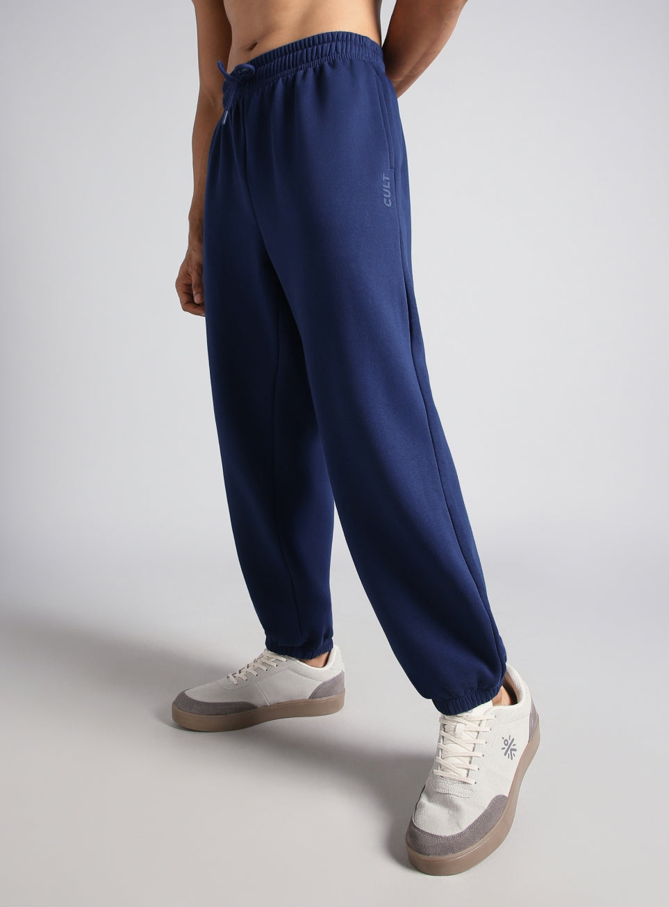 Men's Navy Luxe Fleece Comfort Relaxed Fit Joggers