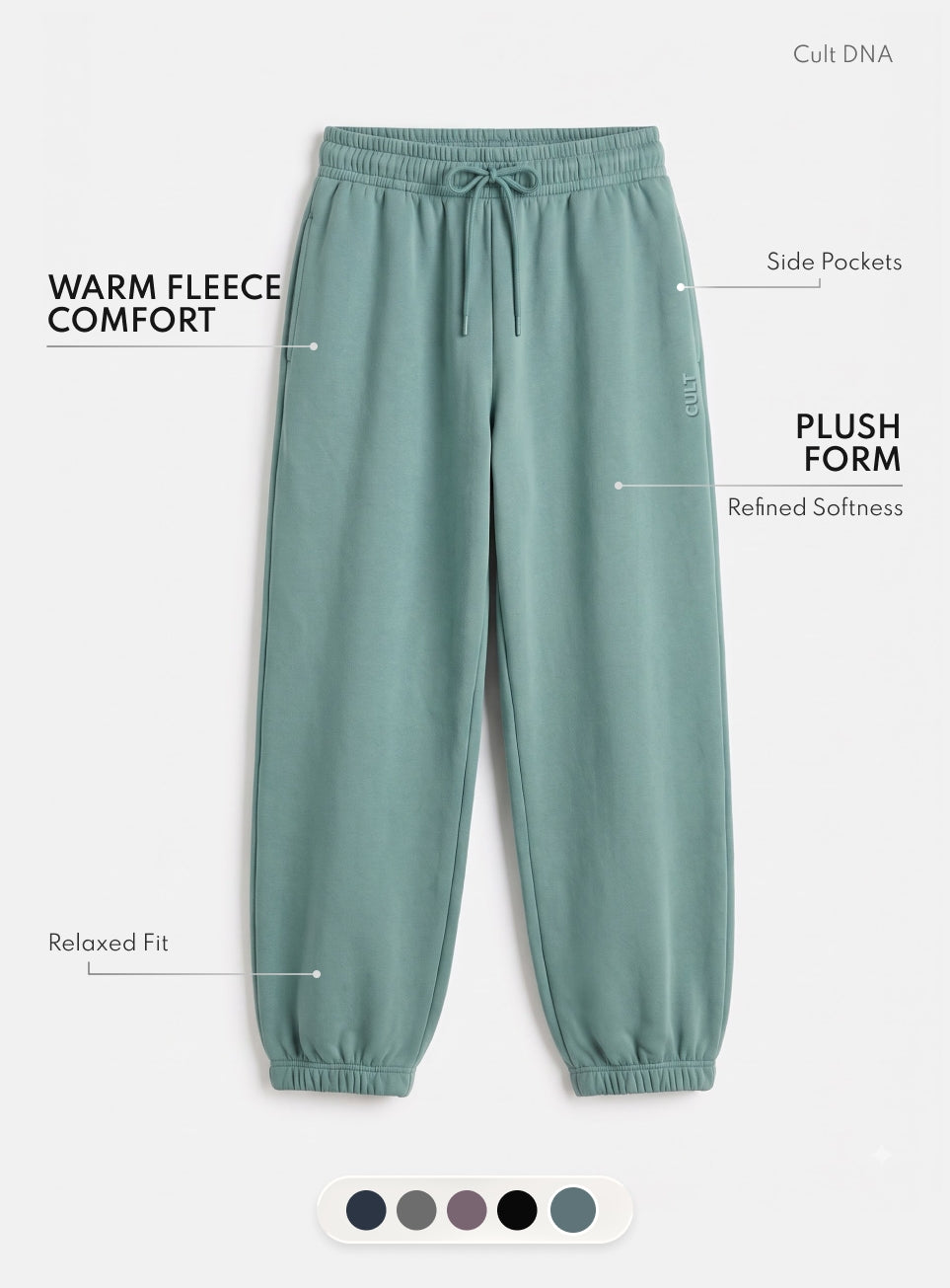 Men's Blue Luxe Fleece Comfort Relaxed Fit Joggers