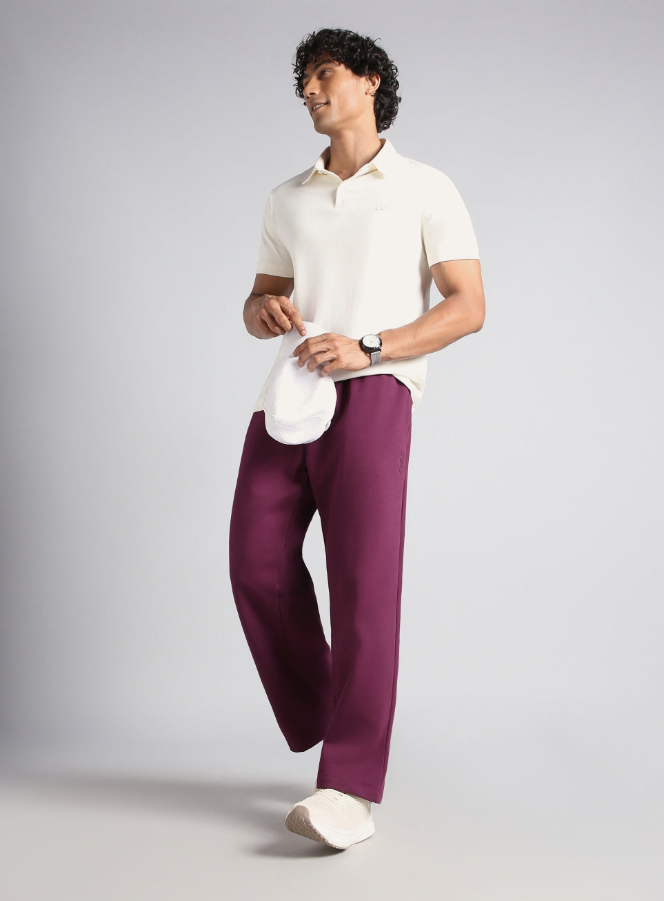 Men's Plum Luxe Fleece Relaxed Fit Trackpants