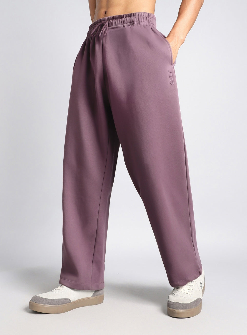 Men's Purple Luxe Fleece Relaxed Fit Trackpants