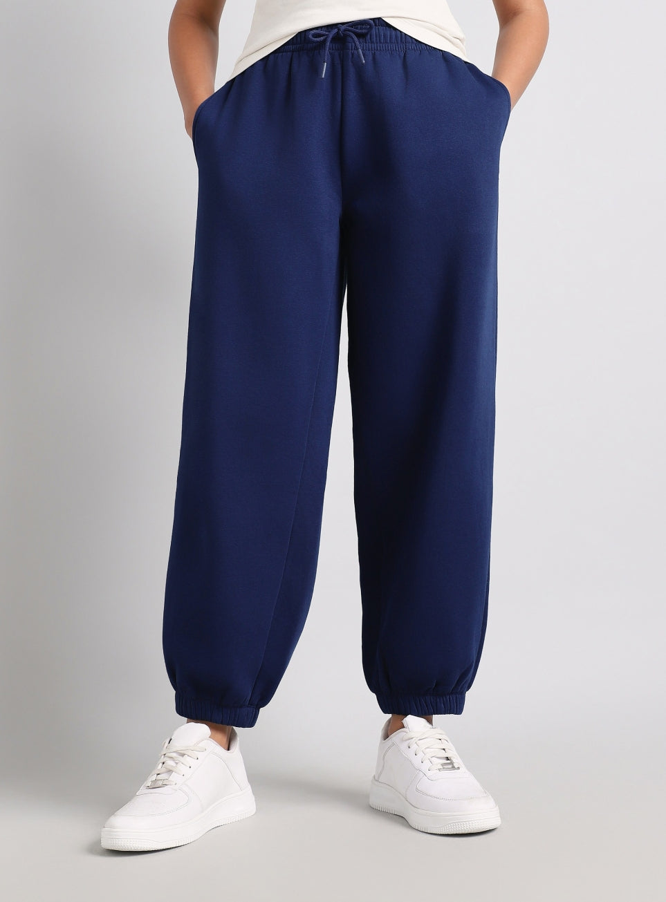 Women's Navy Luxe Fleece Relaxed Fit Joggers