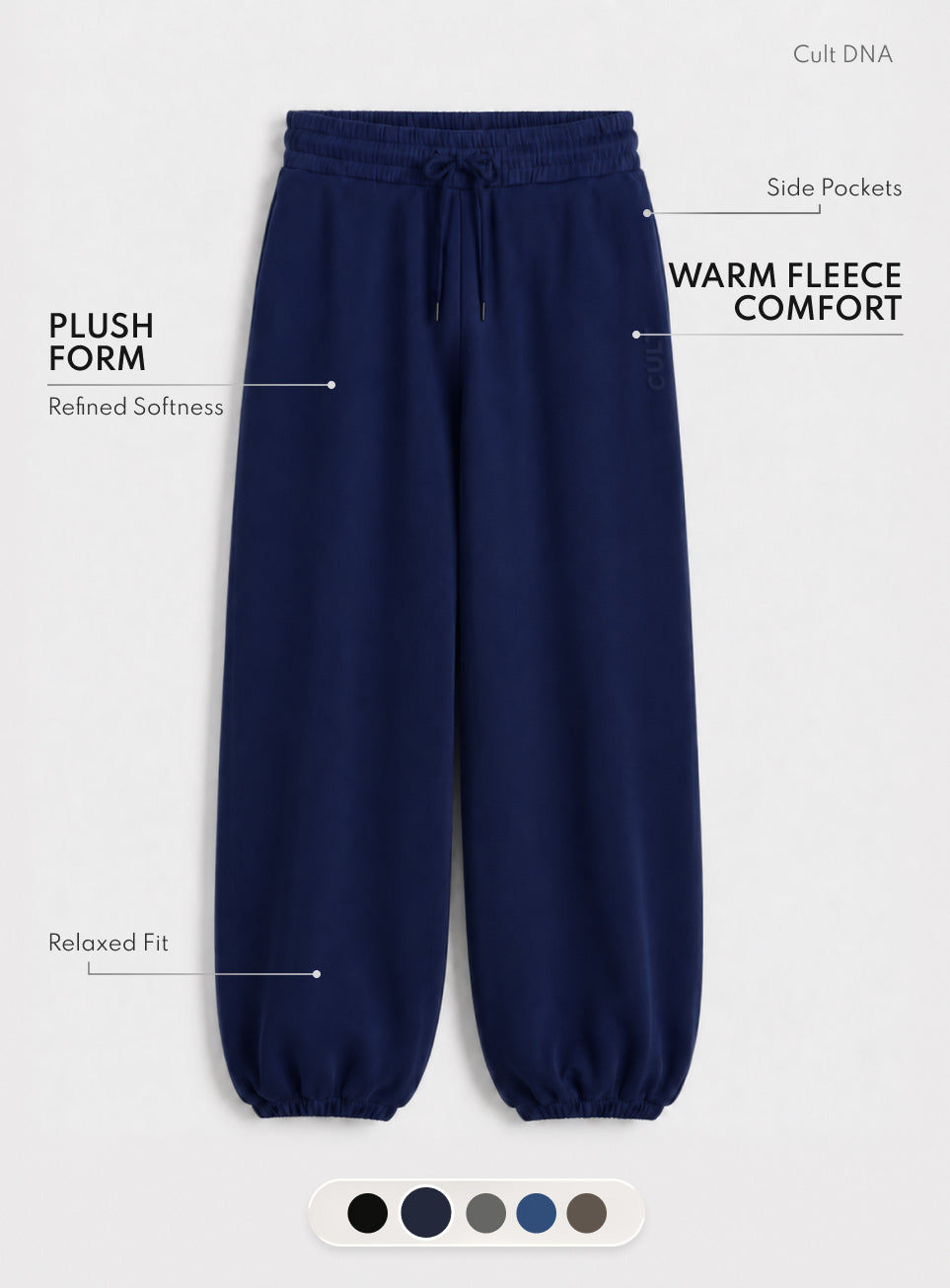 Women's Navy Luxe Fleece Relaxed Fit Joggers