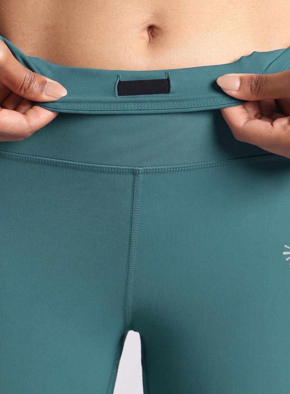 Women's Green Mesh Motion Pro Running Tights