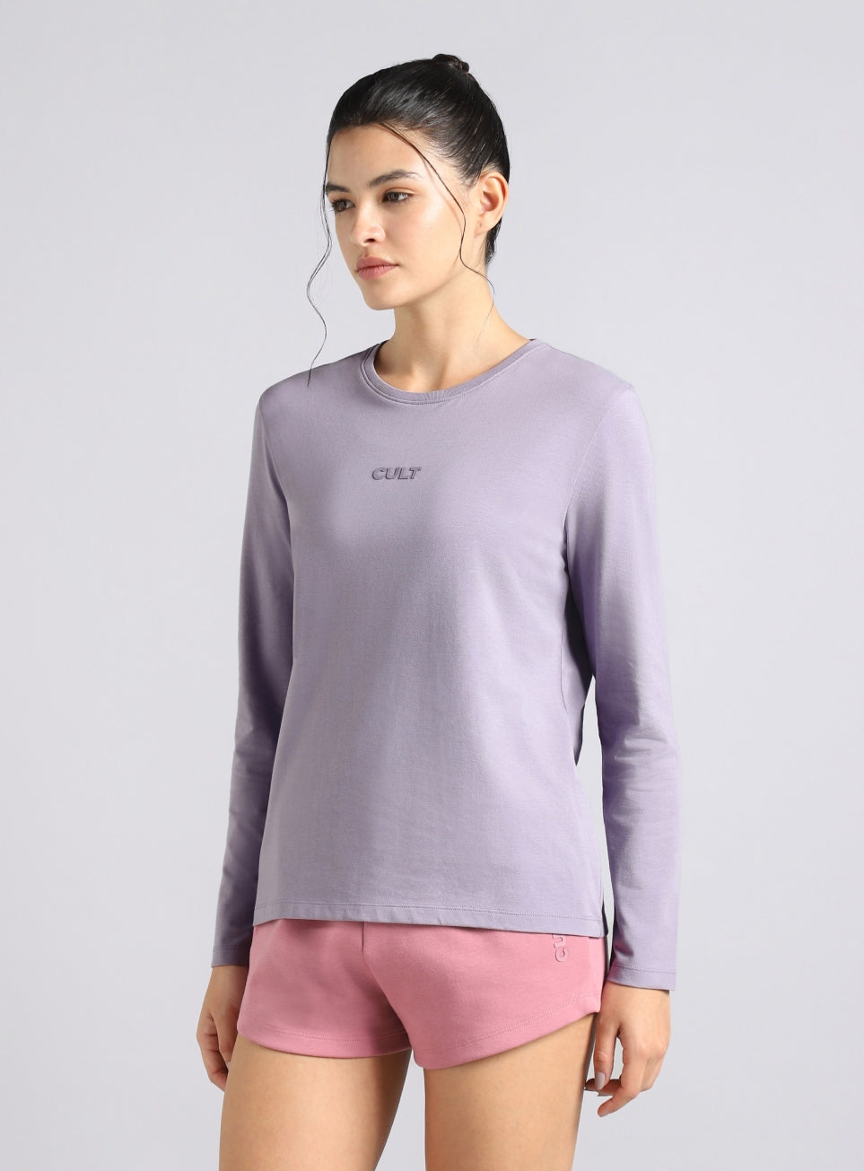 Women's Purple Soft Form Classic Full Sleeves T-Shirt