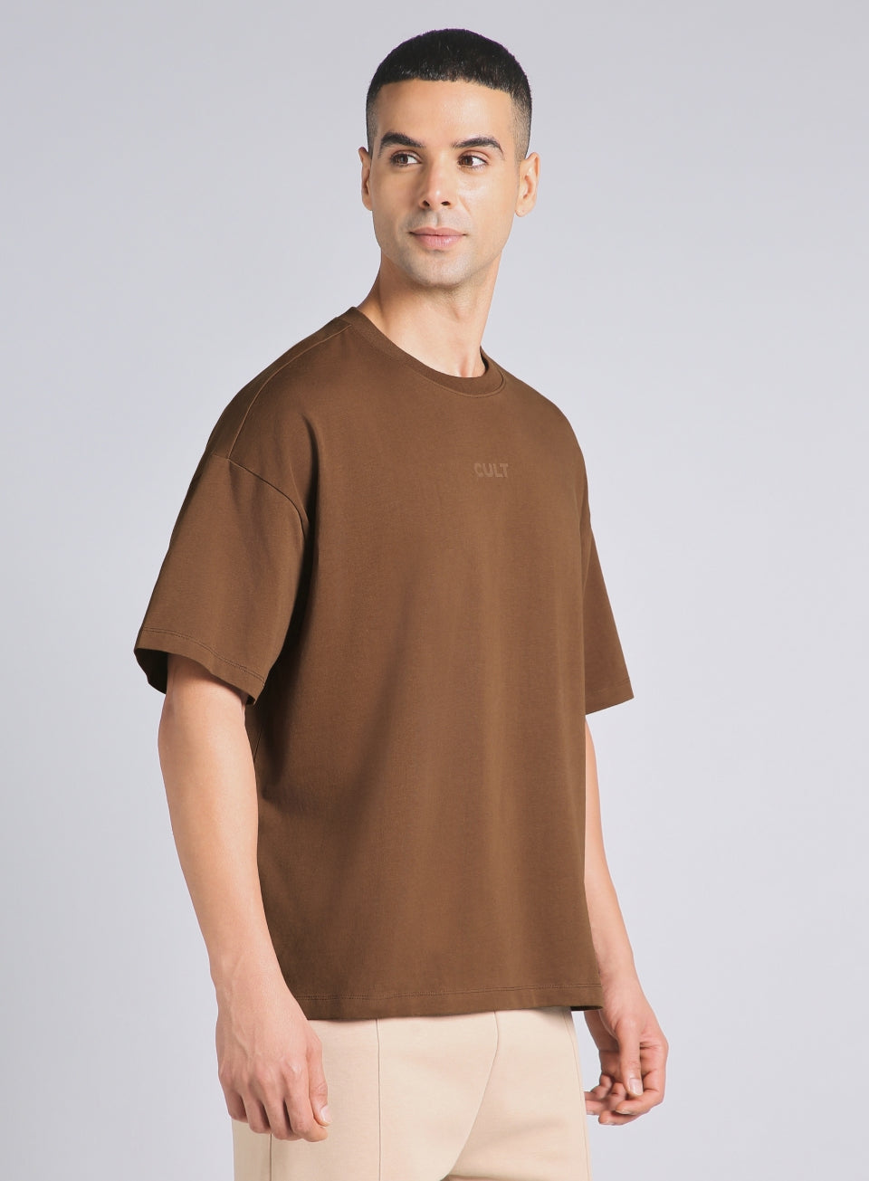 Men's Brown Soft Form Oversized T-shirt