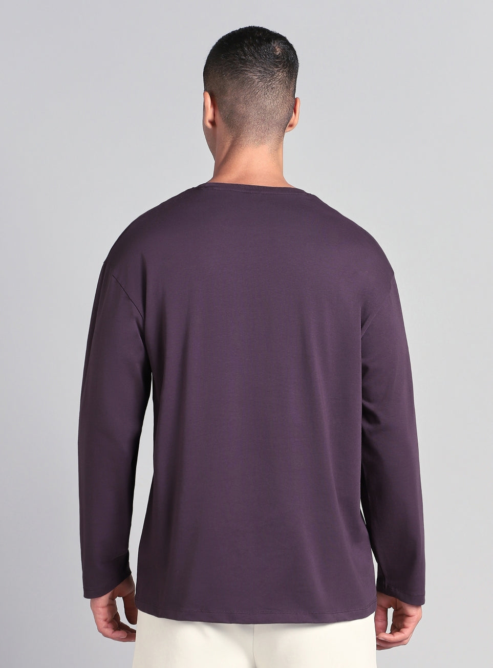 Men's Wine Soft Form Full Sleeve Comfort T-shirt
