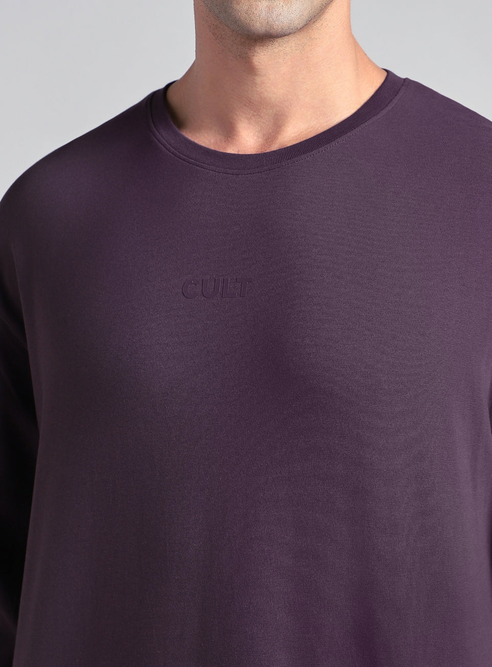 Men's Wine Soft Form Full Sleeve Comfort T-shirt