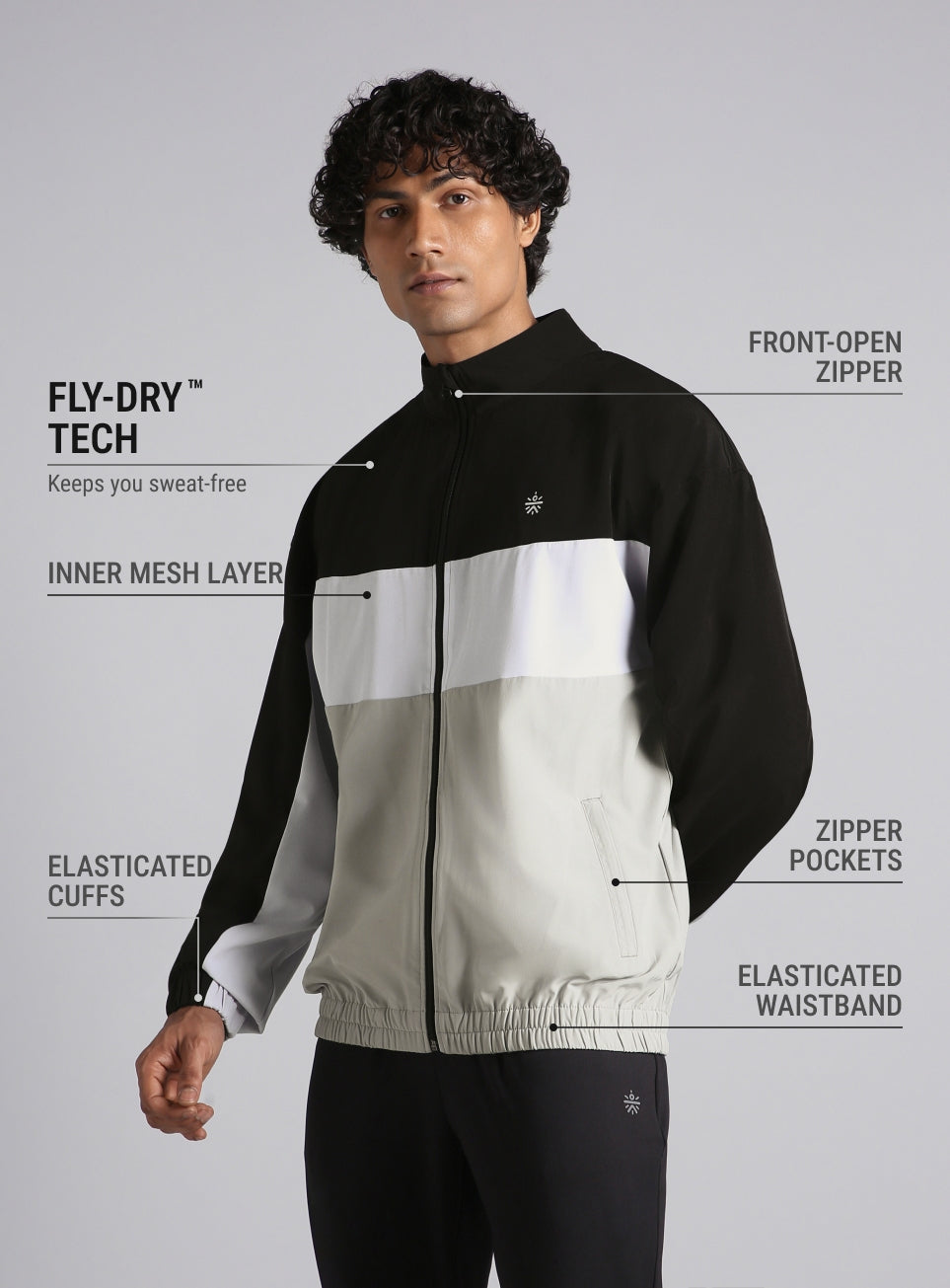 Men's Multicolor Training Relaxed Fit Layering Jacket