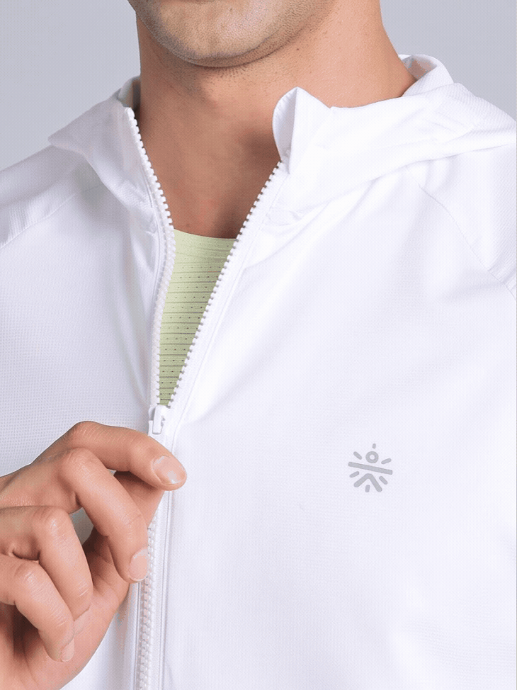 Men's White Daily Pace Windbreaker Jacket