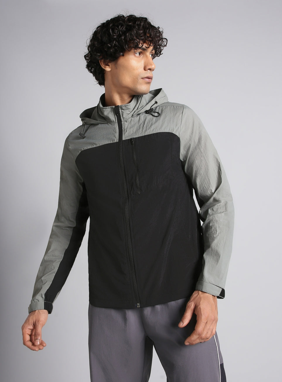 Men's Black Daily Run Hooded Windbreaker Jacket