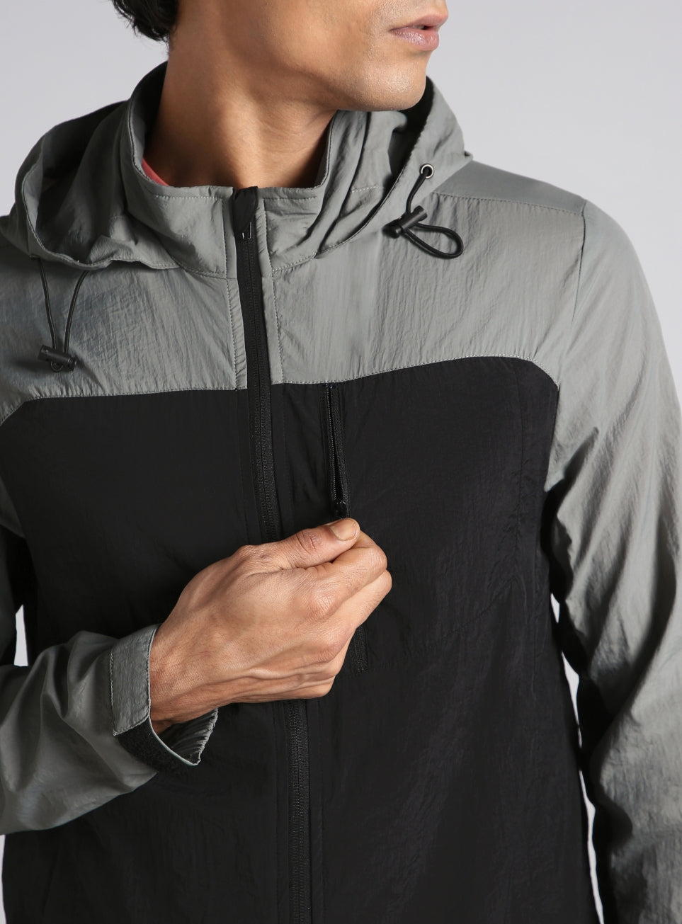Men's Black Daily Run Hooded Windbreaker Jacket