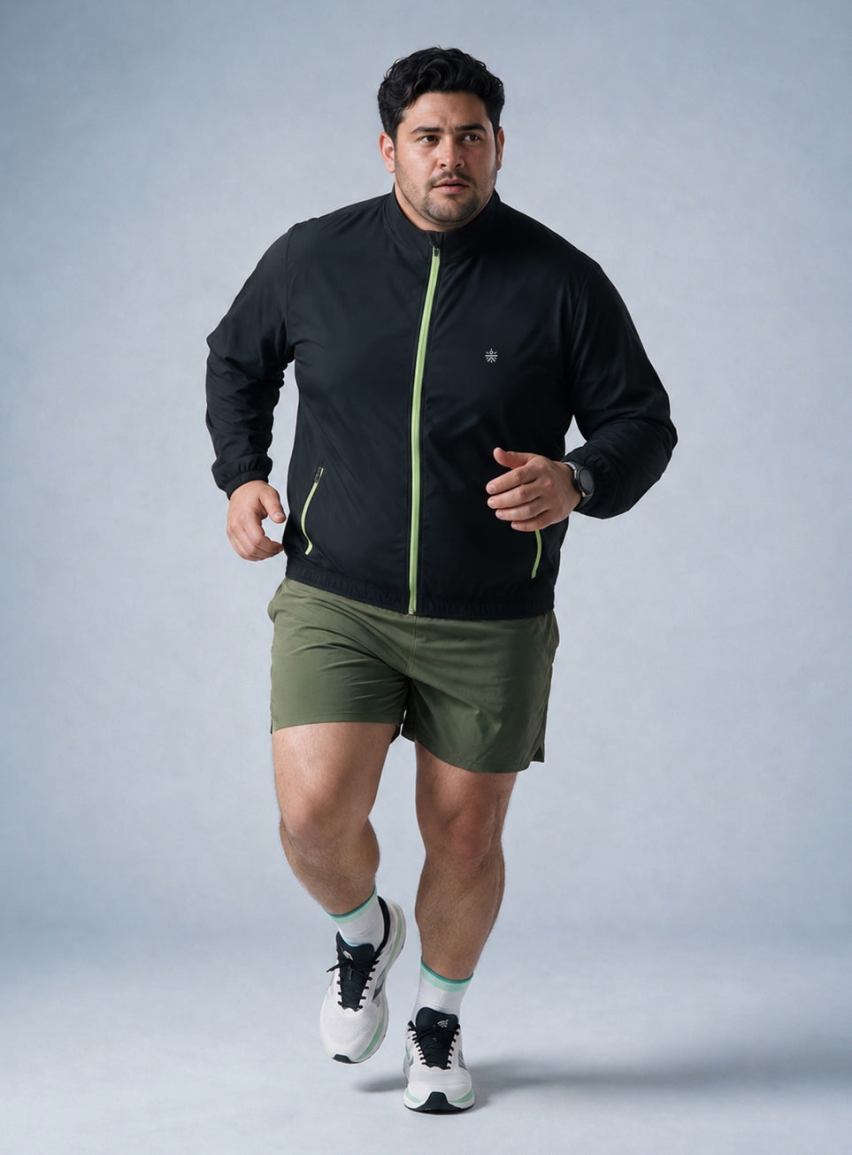 Men's Black Running Essential Plus Size Jacket