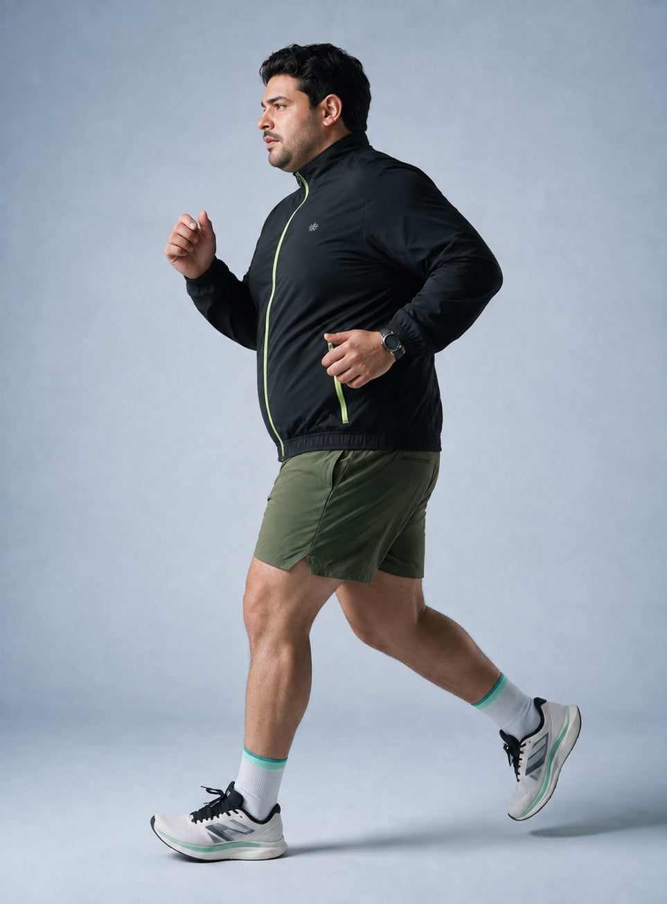 Men's Black Running Essential Plus Size Jacket