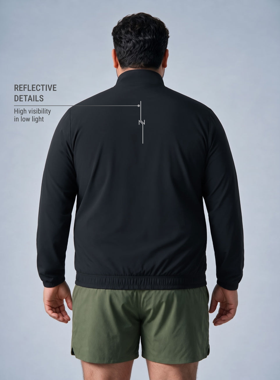 Men's Black Running Essential Plus Size Jacket