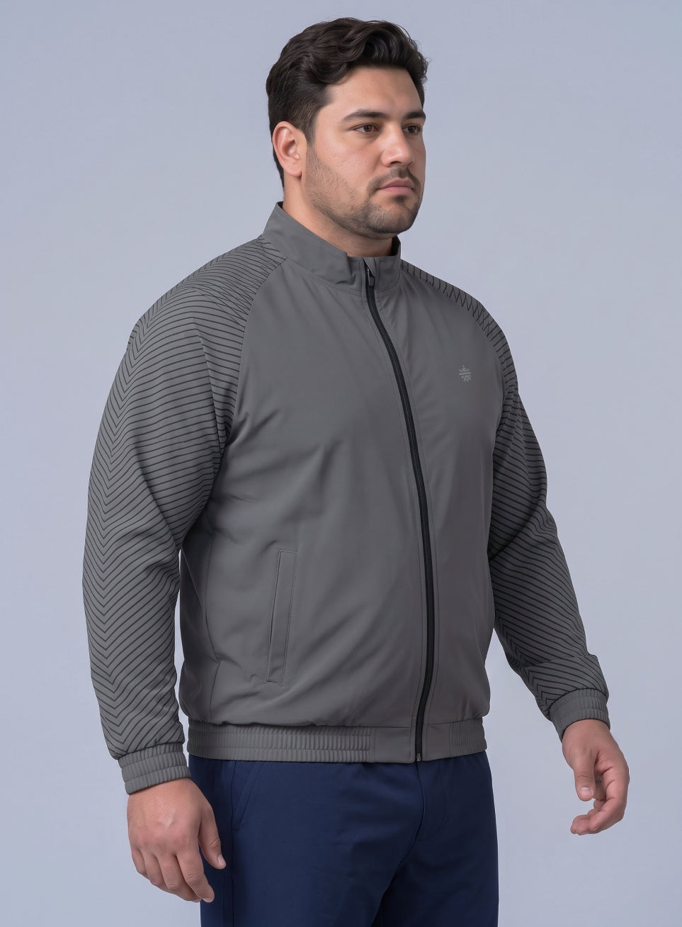 Men's Grey Day Run Essential Plus Size Jacket