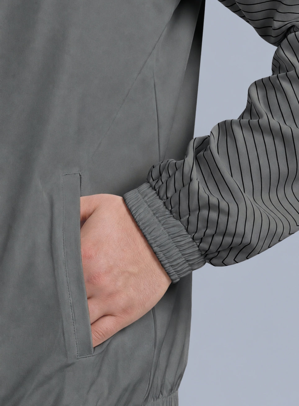 Men's Grey Day Run Essential Plus Size Jacket