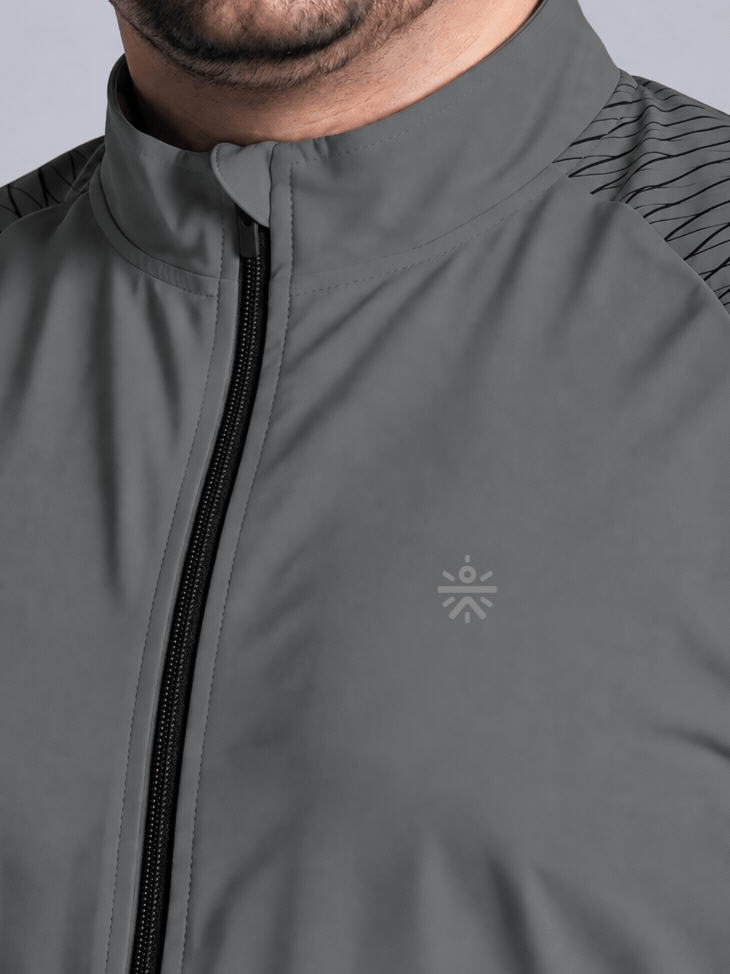 Men's Grey Day Run Essential Plus Size Jacket