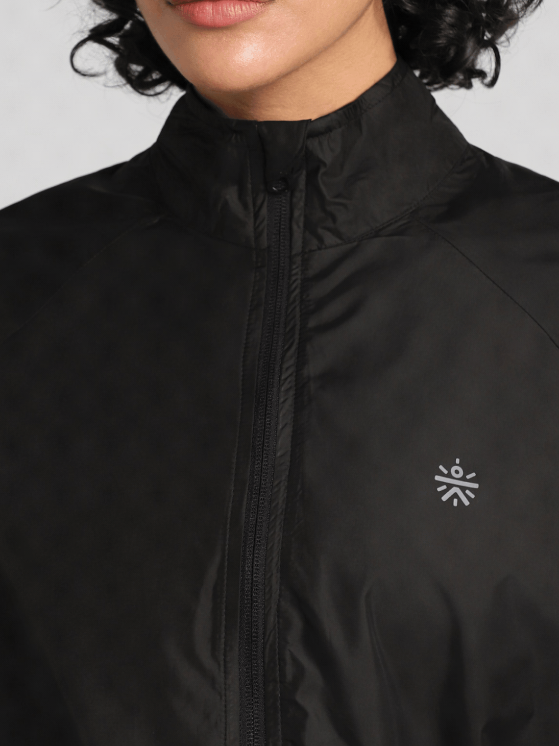 Women's Black Windproof Packable Running Jacket