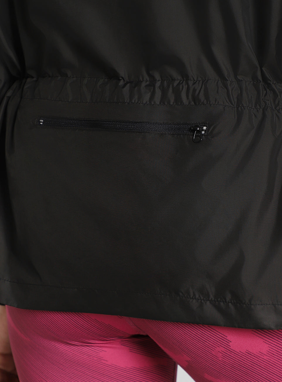 Women's Black Windproof Packable Running Jacket