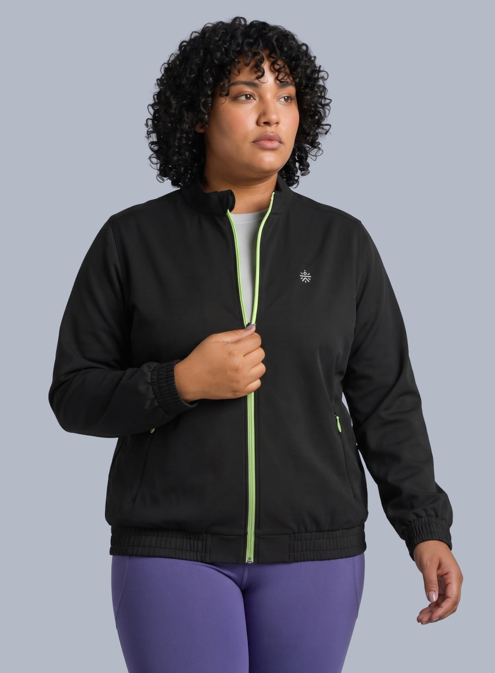 Women's Black Running Essential Plus Size Jacket