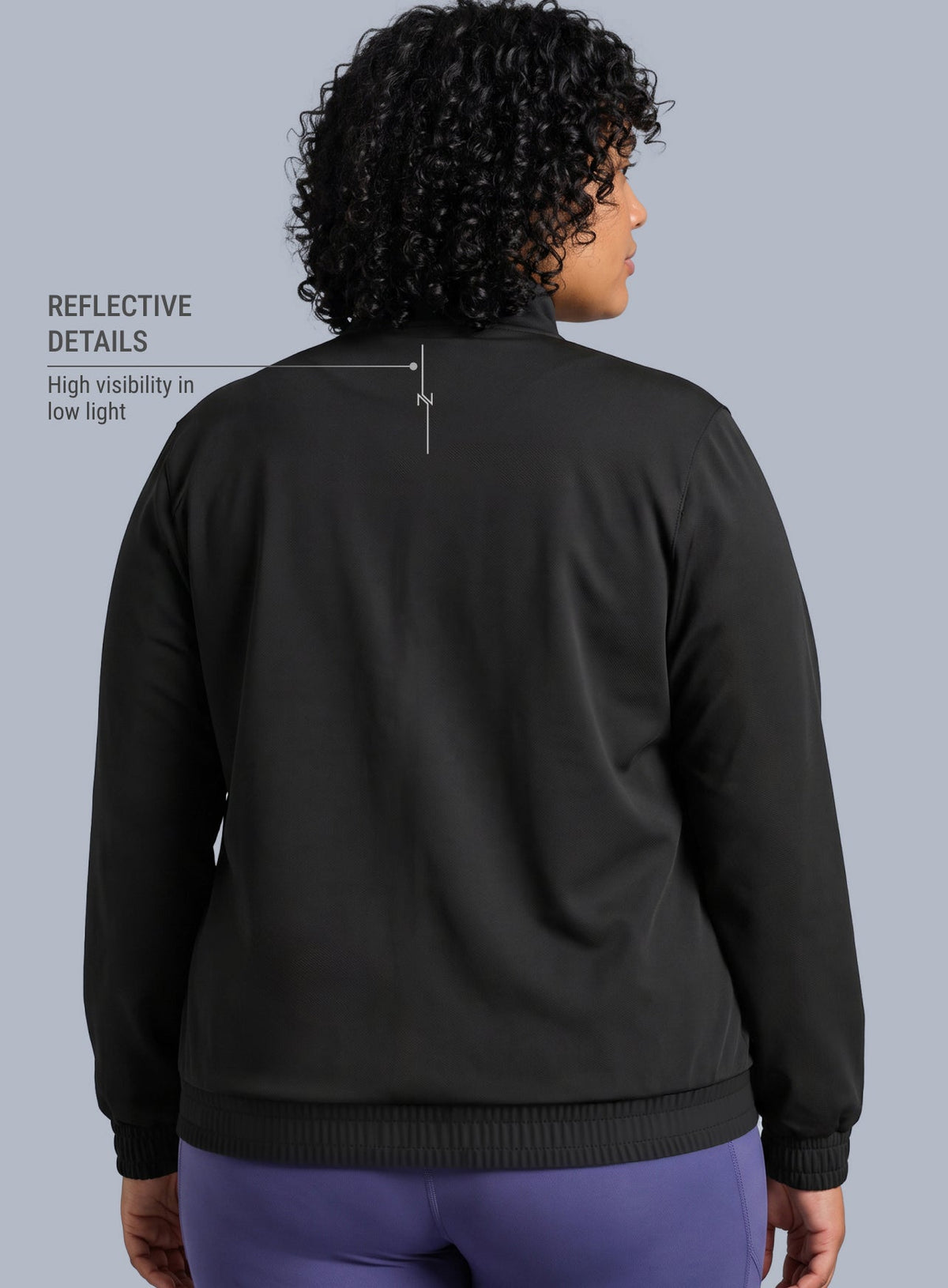 Women's Black Running Essential Plus Size Jacket